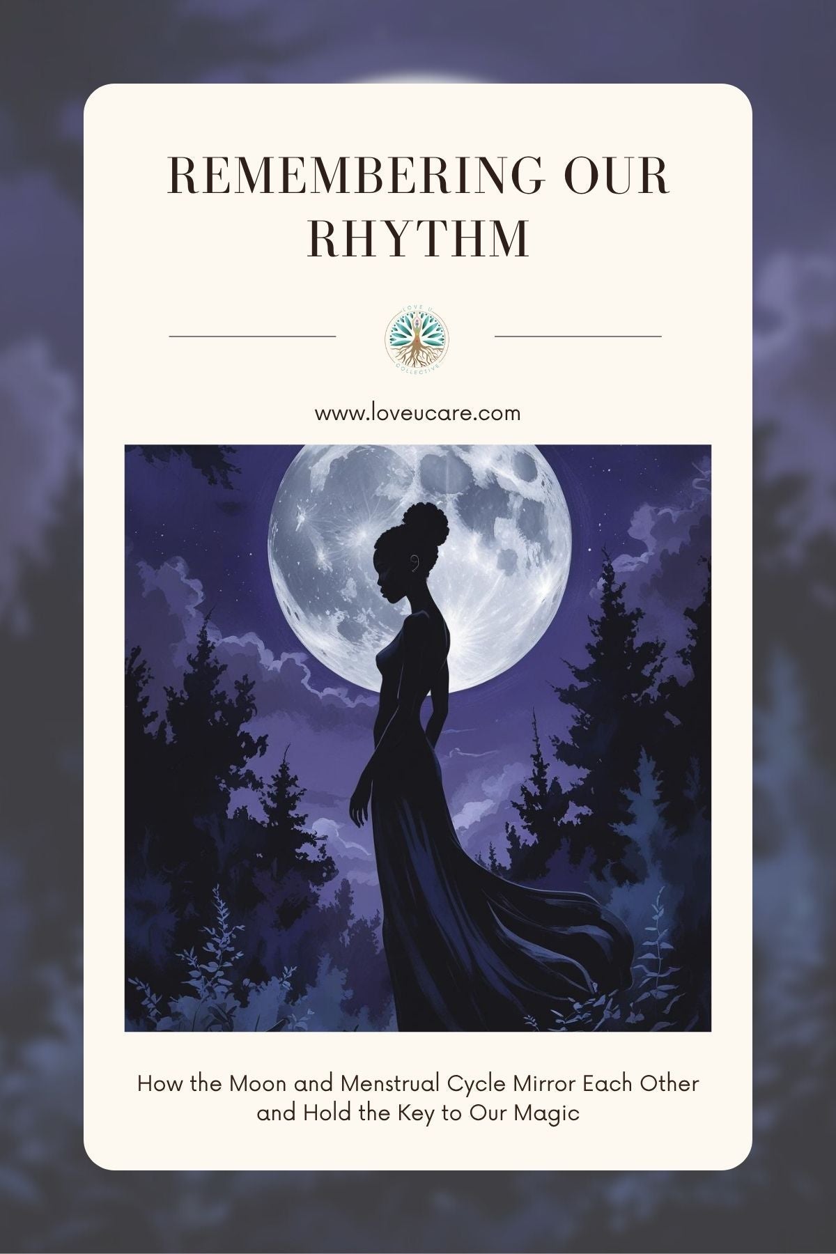 Woman under moonlight representing connection between the menstrual cycle and lunar phases.