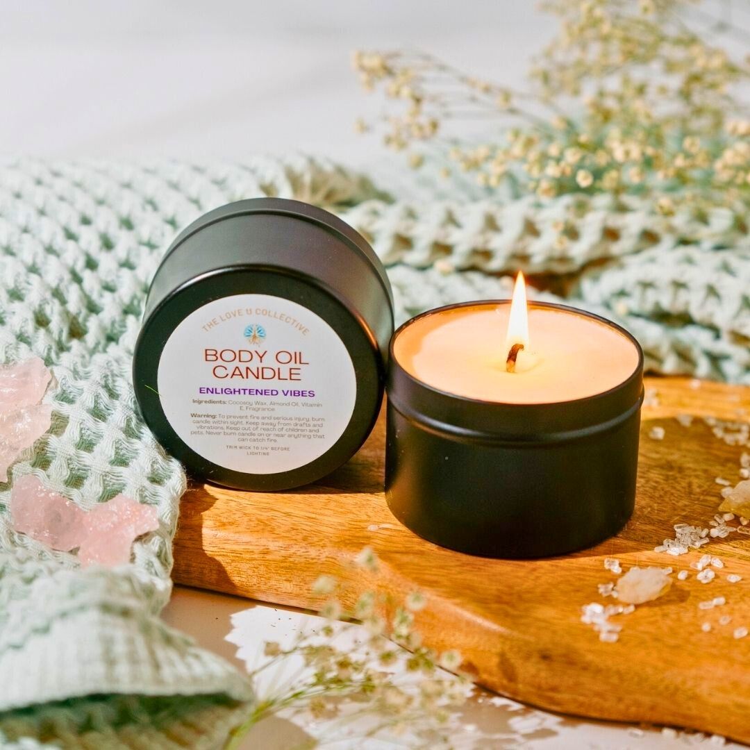 
                  
                    Body Oil Candle - Enlightened Vibes - BOC-12 - The Love U Collective
                  
                