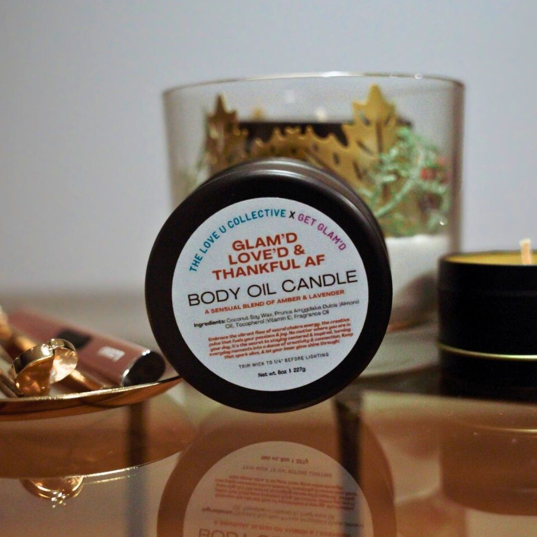 ✨LIMITED EDITION✨ Shimmering Body Oil Candle - Glam'd Love'd & Thankful AF -  - The Love U Collective