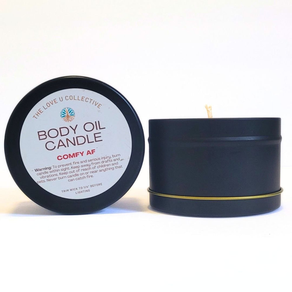 Body Oil Candle - Comfy AF - Root Chakra - BOC-13 - The Love U Collective