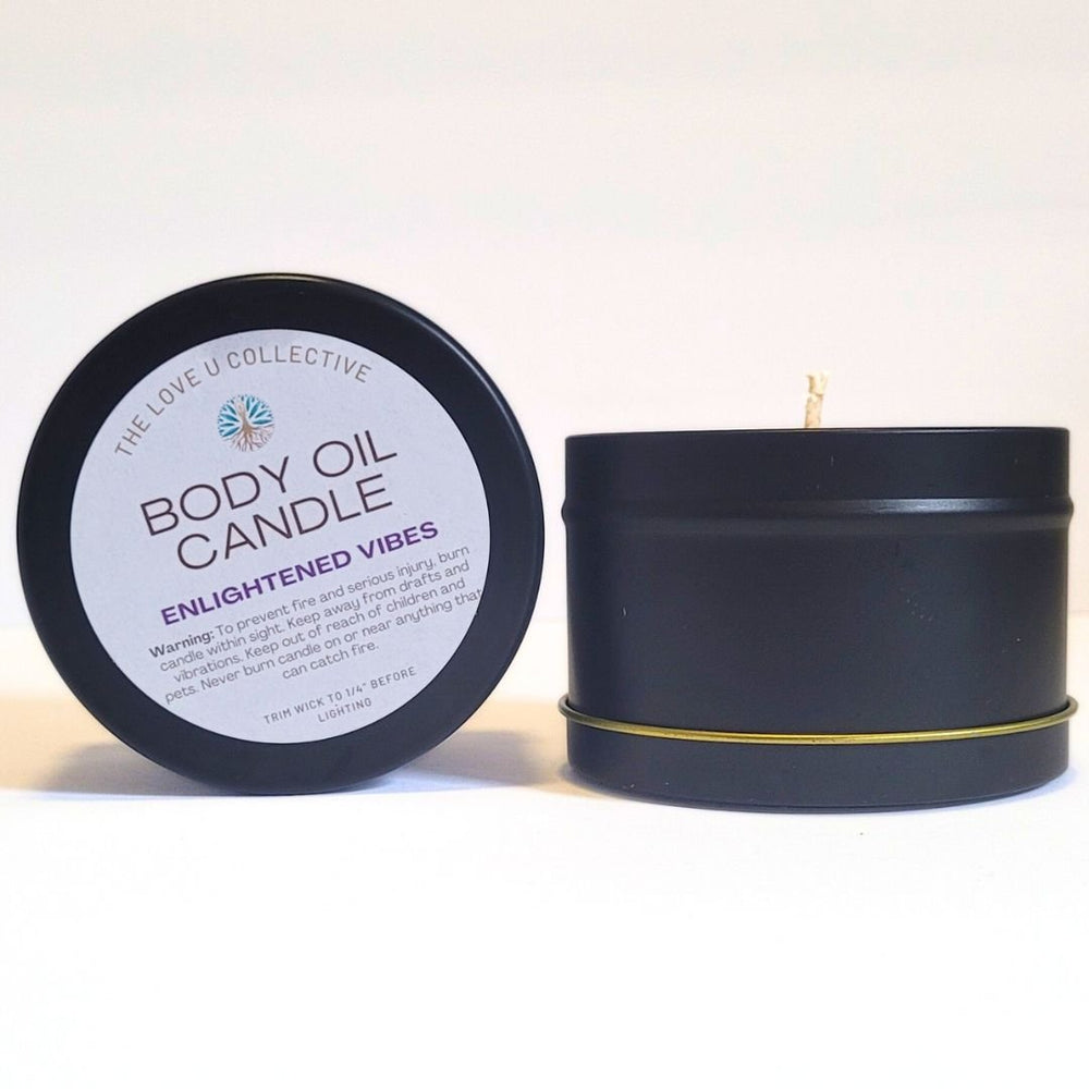 Body Oil Candle - Enlightened Vibes - Third Eye Chakra - BOC-12 - The Love U Collective